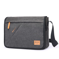 波斯丹顿男士单肩包复古斜挎包男款休闲学生背包户外骑行邮差包 灰色BJ1203451