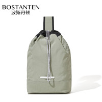波斯丹顿单肩包尼龙质感韩版抽绳运动旅行包简约纯色便携旅行网球包 绿色BL5241221