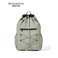 波斯丹顿户外登山包女男羽毛球轻便束口徒步抽绳双肩背包旅游网球学生书包 军绿色[前幅干湿分离仓]B62242231
