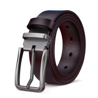 波斯丹顿皮带休闲裤腰带男士针扣二层牛皮皮带礼盒款 咖啡色 120cmBJ4234160