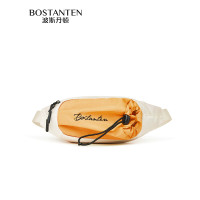 波斯丹顿单肩包潮流i撞色斜挎包男户外骑行挎包学生胸包腰包小背包女 米白配橙BJ51233041-31