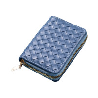 波斯丹顿卡包百搭大容量多卡位零钱包编织纹手拿包银行卡夹卡片包 编织纹浅蓝色BL7233001-40