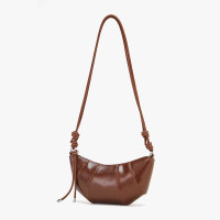 波斯丹顿单肩包女士个性牛角包百搭牛皮复古斜挎包秋冬美拉德女包饺子包 咖啡色 中包BL1243251ZB-10