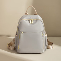 波斯丹顿简约百搭大容量双肩包女休闲旅行背包轻便 杏灰色 大包BL6232661-01