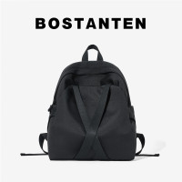 波斯丹顿女生小型双肩包小众设计简约休闲轻便百搭大容量学生书包男 黑色B6243191-00