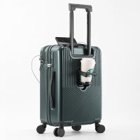 波斯丹顿行李箱男女大容量20英寸登机密码箱 墨绿色 拉链 22英寸2106BY