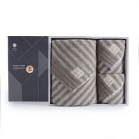 洁丽雅 新疆棉大号毛巾浴巾套装礼盒深棕 W0640/ W0846