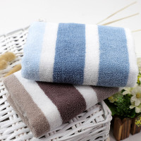 洁丽雅 纯棉强吸水小毛巾 2条装 兰色+棕色 6447