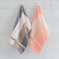 洁丽雅 纯棉加厚加大毛巾2条装 红色+棕色 7200-1A