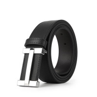 恒源祥(HYX)时尚简约H头真皮皮带HYX0574黑色