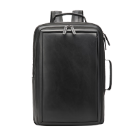 恒源祥(HYX)时尚 皮革商务双肩包HYX0644黑色