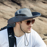 波斯丹顿渔夫帽可收纳折叠盆帽男女薄款速干户外登山遮阳帽子 深灰色
