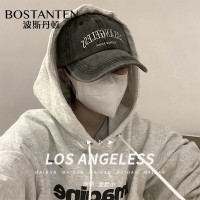 波斯丹顿鸭舌帽男女通用帽子百搭防晒帽复古遮阳帽 水洗LOS灰色 均码