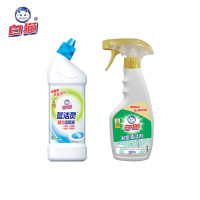 白猫 浴室清洁剂 520g+白猫 蓝洁灵强力洁厕液(弯头)500g