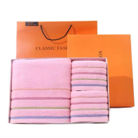 巾媒彩虹条三件套礼盒CHT001随机颜色