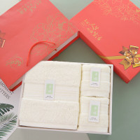 巾媒竹纤维毛巾浴巾亮缎三件套JS001随机颜色