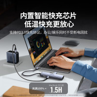 绿联CM512转换器USB-C转HDMI+2*USB-A3.2+1*USB-C3.2+千兆网卡+PD六合一多功能扩展坞
