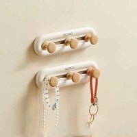 意可可可滑动免钉挂钩(3钩两个装)-木纹E23155随机颜色
