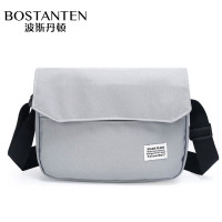 波斯丹顿单肩包女便携邮差包男情侣款 灰色BJ1212011-01