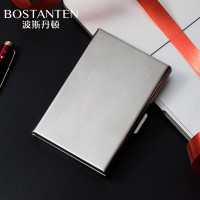 波斯丹顿卡包零钱包盒装银行卡收纳 银色拉丝A款BJ7192031-91