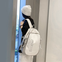 波斯丹顿双肩包女撞色学院风背包送挂件 灰色B6224011-01