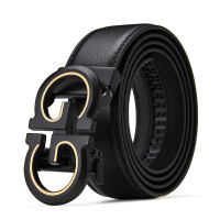波斯丹顿皮带男士合金自动扣腰带 黑色金边BJ41232331-00