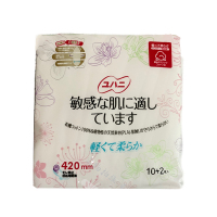 雨姬敏感肌裸感卫生巾棉柔超长夜用420mm12片