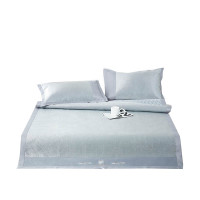 梦洁家纺 优雅色织提花冰丝席三件套:余笙1010789005 席子:180×200cm