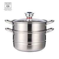 火象 计时双层蒸锅 锅具 28cm 不锈钢色 HXG-YZ007