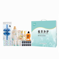 植护植萃净护清洁日化套装ZH1390N20(洗衣液2kg+洗衣液袋装500g+地板清洁剂500g+手口湿巾10抽)