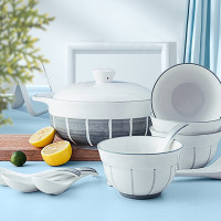 菲米生活 十全食美陶瓷汤碗组合 FM-CJ2305