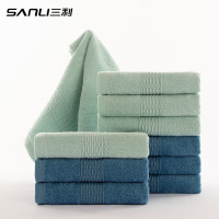 三利 纯棉柔软亲肤吸水毛巾素色浮点宽缎面巾 33*71cm 8678 颜色随机