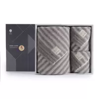 洁丽雅新疆棉抗菌浴巾套装礼盒纯棉柔软吸水大号毛浴巾 毛巾*2+浴巾*1 深棕 #W0846+W0640