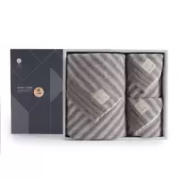 洁丽雅(Grace) 新疆棉抗菌浴巾套装礼盒纯棉柔软吸水大号毛浴巾 毛巾*2+浴巾*1 深棕 #W0846+W0640