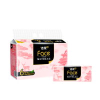 洁柔牌纸面巾(锦绘芳华软抽)80抽4层(6包装)BR252-06A