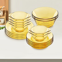 康宁餐具套装耐热玻璃家用碗碟盘16件组 16-OV-A/BF