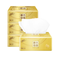 清风金装3层100抽抽取式面巾4包/提 AR42GZZ01