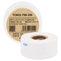 Makeid TCM25-75B-200 打印标签纸 25*75mm 200片/卷 1 卷 白色
