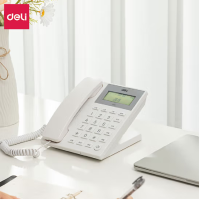 得力(deli)13560黑/白 固定电话机办公家用座机前台有线电话来电显示(16首铃声/记录存储/可接分机)