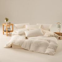 無印良品“品牌华夫格”四件套 MJ-T2023-202纯棉四件套奶油白200*230cm