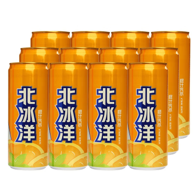 北冰洋 饮料果汁橙汁330ml*12听 网红汽水整箱