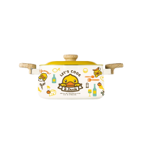炊大皇(COOKER KING)小黄鸭汤锅不粘锅炖肉煲汤煮面锅22cm 约4L电磁炉燃气灶通用平底汤锅