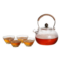 果兹(GUOZI)欣语玲珑锤纹茶具套装GZ-S38壶700ml+杯80ml*4