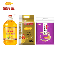 金龙鱼盛世粮油套装A4 金龙鱼纯香花生油5L+御品稻花香5kg+御品优质小麦粉5kg