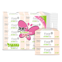 洁柔抽纸PL201-10 粉Face3层24抽*10包装 小方巾面巾纸 100%原生木浆手帕纸plus