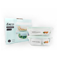 EKCO玻璃保鲜盒两件套EK-BXH-PG-02-KZ 650ML+740ML带分隔