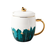 唯都 水悦小鸟办公杯W-S13 白色+描金