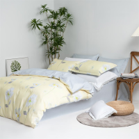 水星家纺 全涤磨毛抗菌四件套 奶fufu的花