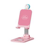 ROCK 哆啦a梦手机支架RPH0994桌面懒人架子宿舍追剧网课游戏考试视频学习折叠升降支架 粉色公仔款