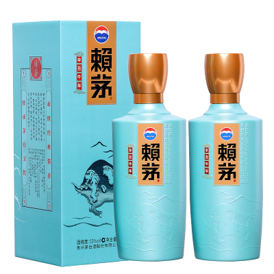 赖茅牛年辛丑生肖纪念酒 酱香型白酒 53度 500ml*2 双瓶装